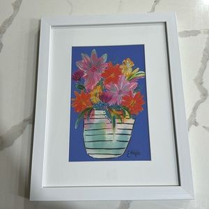 10x13 EttaVee Floral Print with glass frame